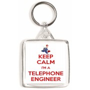 Keep Calm I'm a Telephone Engineer - Square Keyring