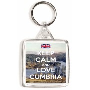 Keep Calm and Love Cumbria - Square Keyring