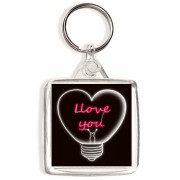 I Love You - Square Keyring