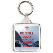 Be Still and Know that I Am God - Square Keyring