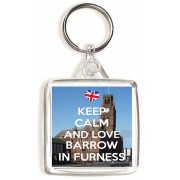 Keep Calm and Love Barrow in Furness - Square Keyring