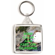 Keep Calm and Keep On Climbing - Square Keyring