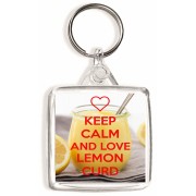 Keep Calm and Love Lemon Curd - Square Keyring