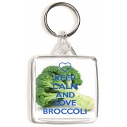 Keep Calm and Love Broccoli - Square Keyring